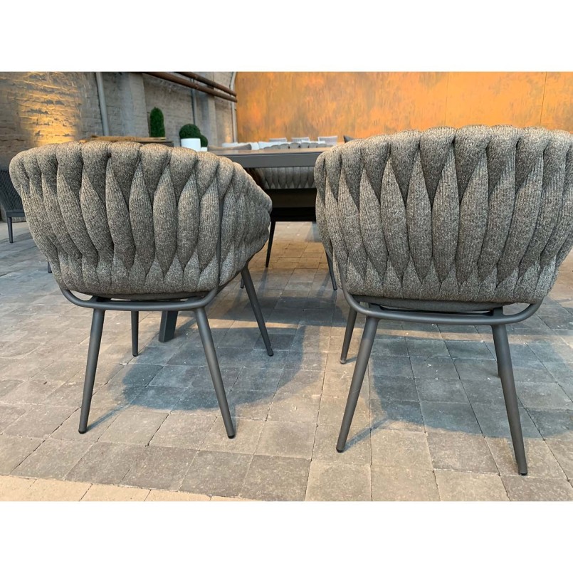 Chaise de jardin gris anthracite en aluminium - Vigo - Gescova
