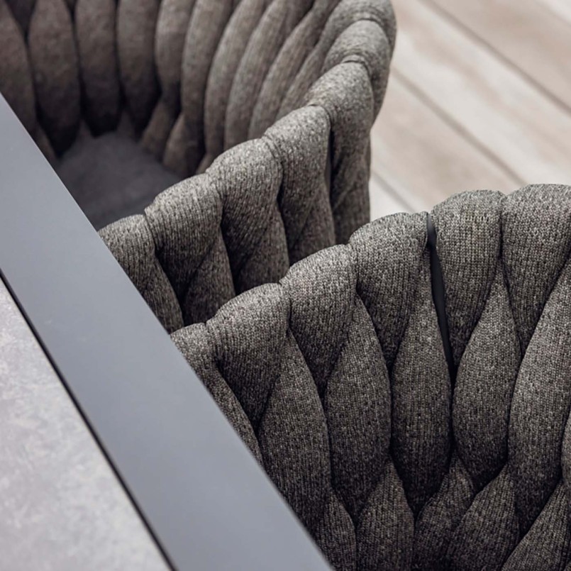 Charcoal gray aluminum garden chair - Vigo - Gescova