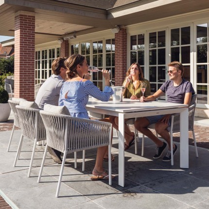 Table de jardin à rallonge Bettini 280x100cm blanche Gescova