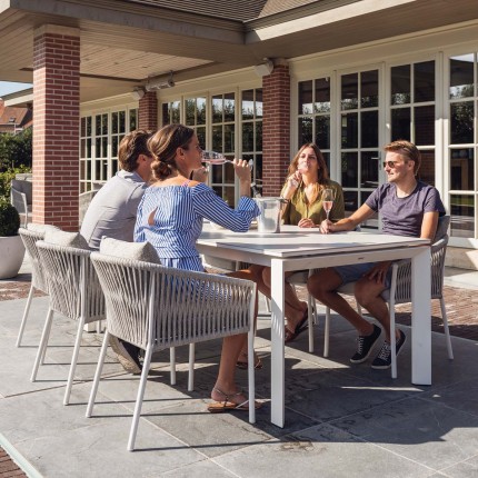 Outdoor chair with armrests Gabon white Gescova