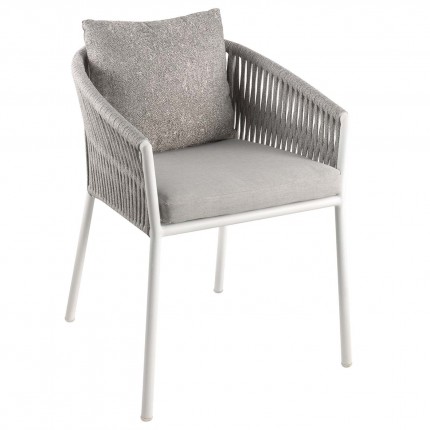Outdoor chair with armrests Gabon white Gescova