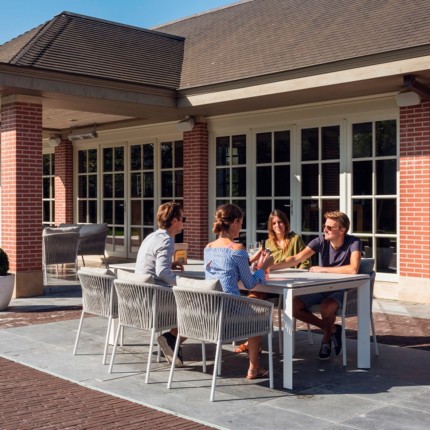 Table de jardin à rallonge Bettini 240x90cm blanche Gescova