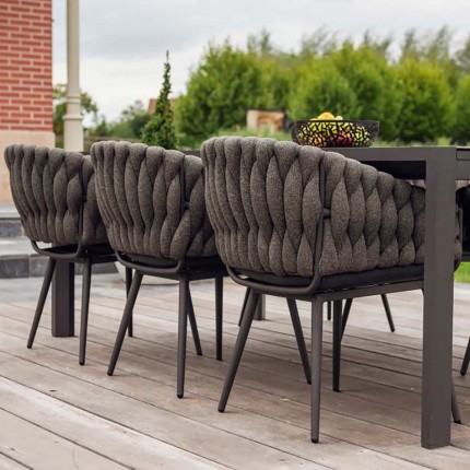 Chaise de jardin avec accoudoirs Vigo gris anthracite Gescova