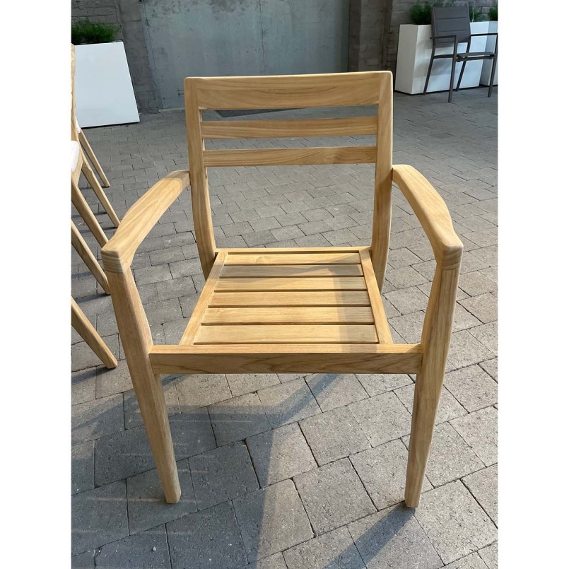 Chaise de jardin avec accoudoirs en teck - Marrakesh - Gescova