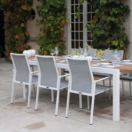 Outdoor chair with armrests Bari white Kare Design