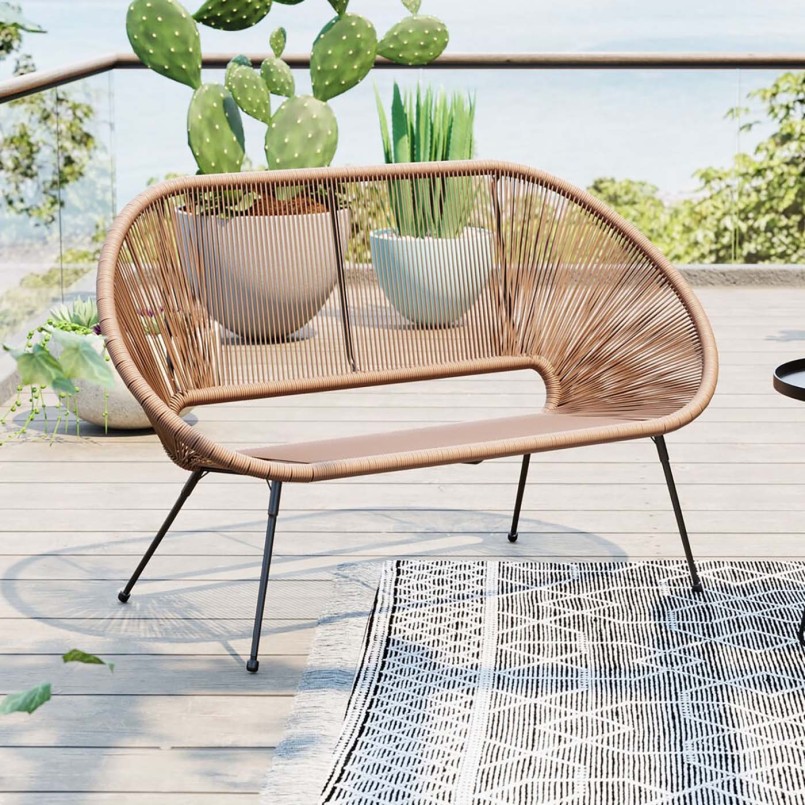 Brown and black garden bench - Acapulco - Kare Design