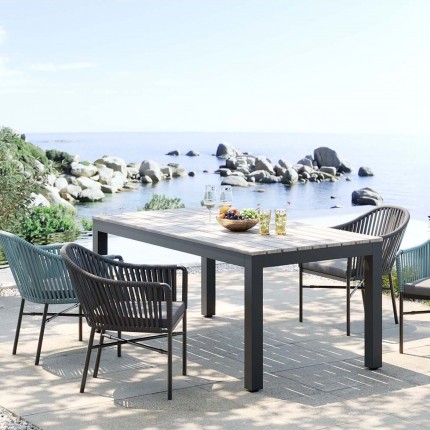 Table de jardin Sorrento grise 180x90cm Kare Design