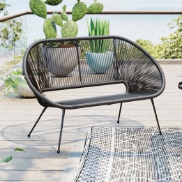 Banquette de jardin noire - Acapulco - Kare Design
