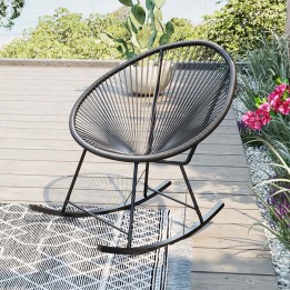 Black garden rocking chair - Acapulco - Kare Design