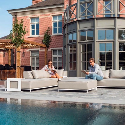 Outdoor stool Avenatti grey and white Gescova