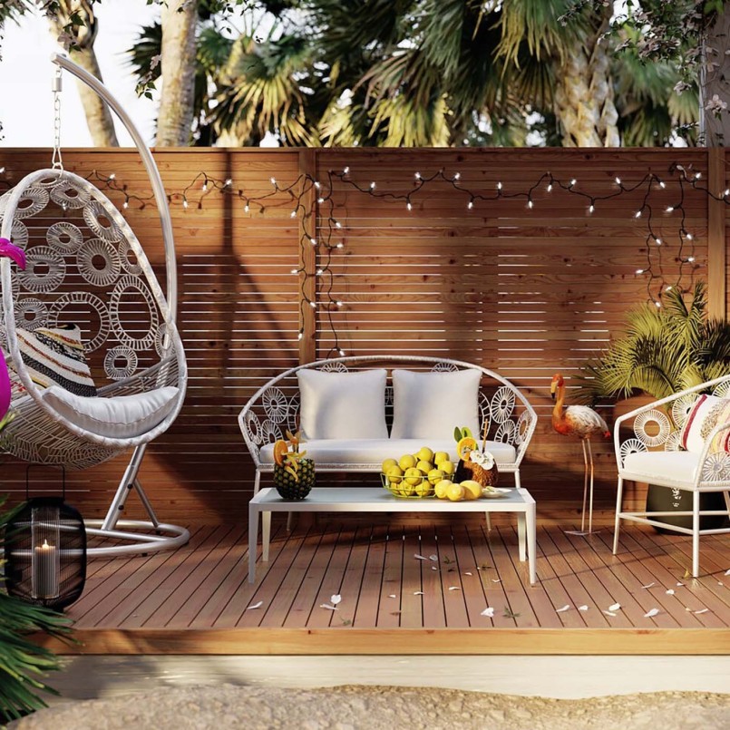 White garden coffee table - Tiki - Kare Design