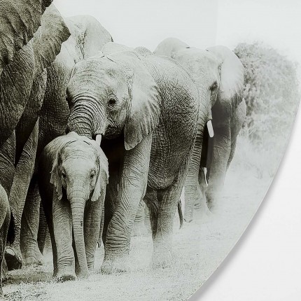 Tableau en verre marche des éléphants 120cm Kare Design