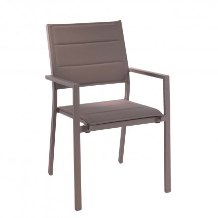 Chaise de jardin avec accoudoirs Capri taupe Gescova