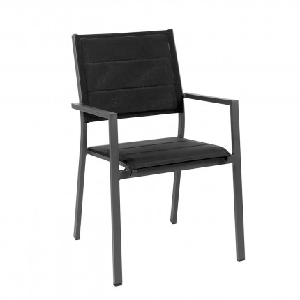 Outdoor chair with armrests Capri black Gescova