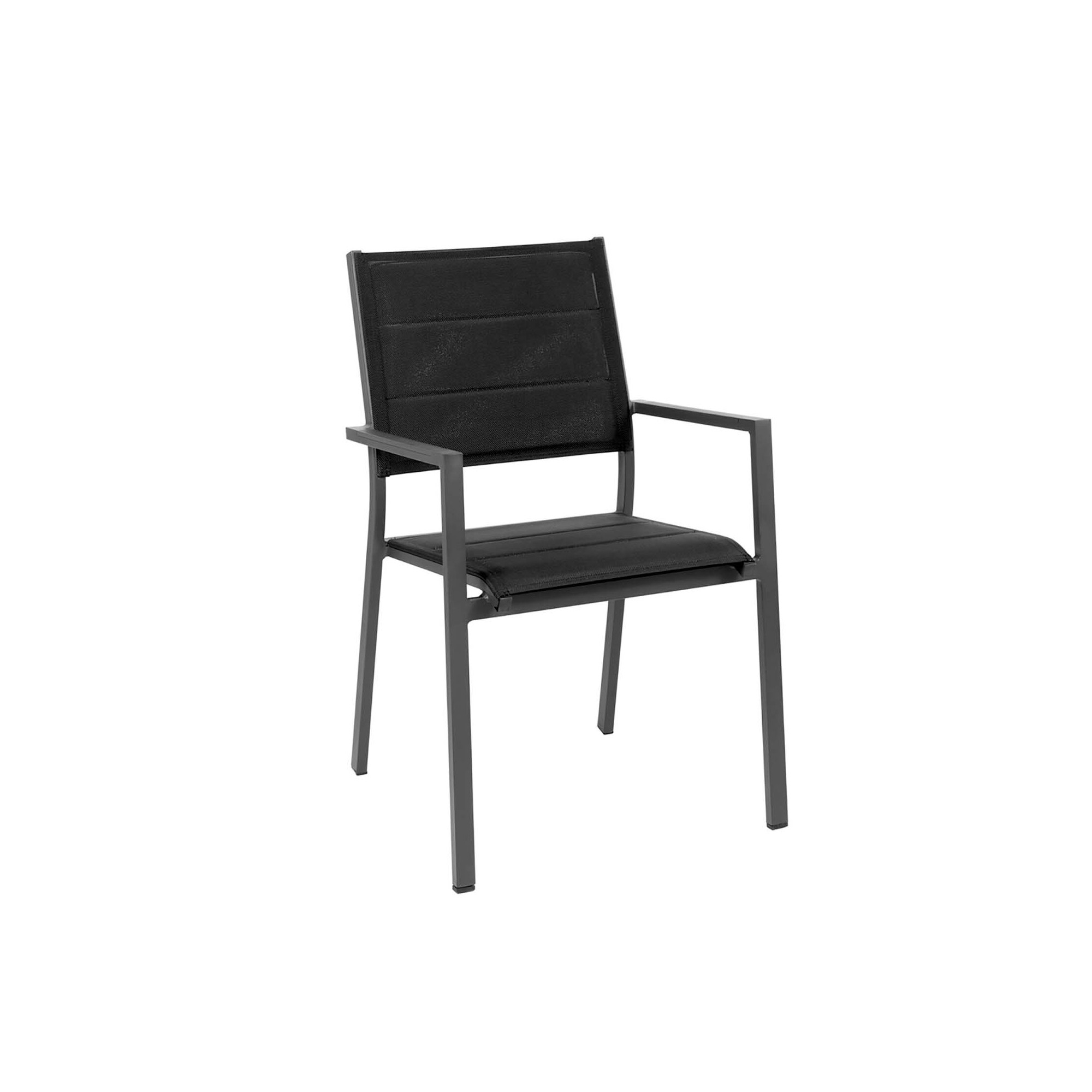 Chaise de jardin avec accoudoirs Capri noire Gescova