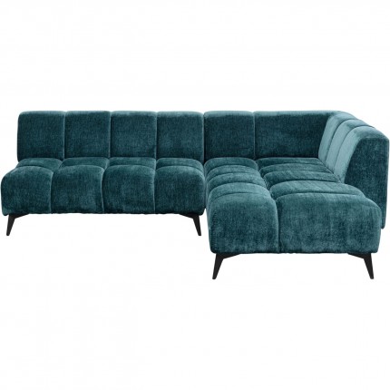 Canapé d'angle Nia droite velours bleu Kare Design