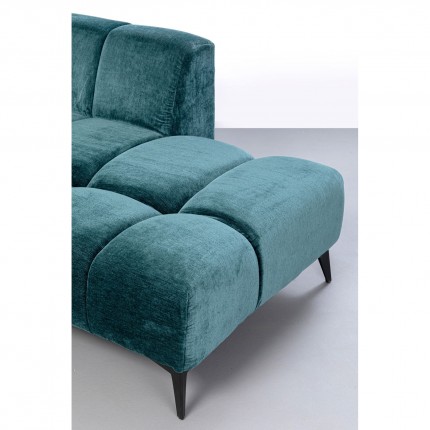 Canapé d'angle Nia droite velours bleu Kare Design