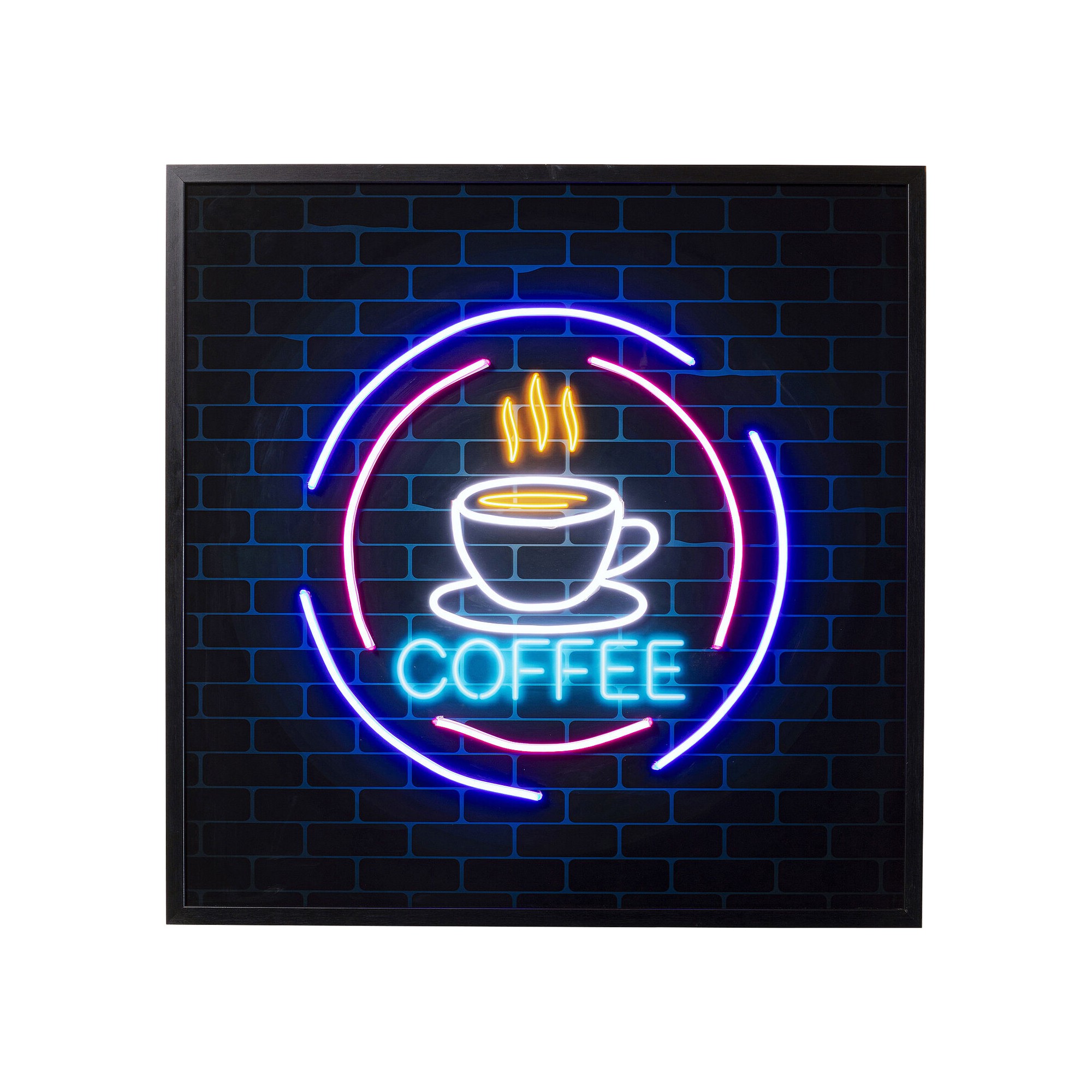Tableau en verre Coffee LED 3D 80x80cm Kare Design