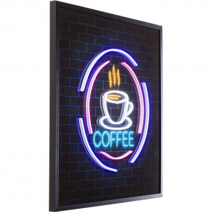 Tableau en verre Coffee LED 3D 80x80cm Kare Design