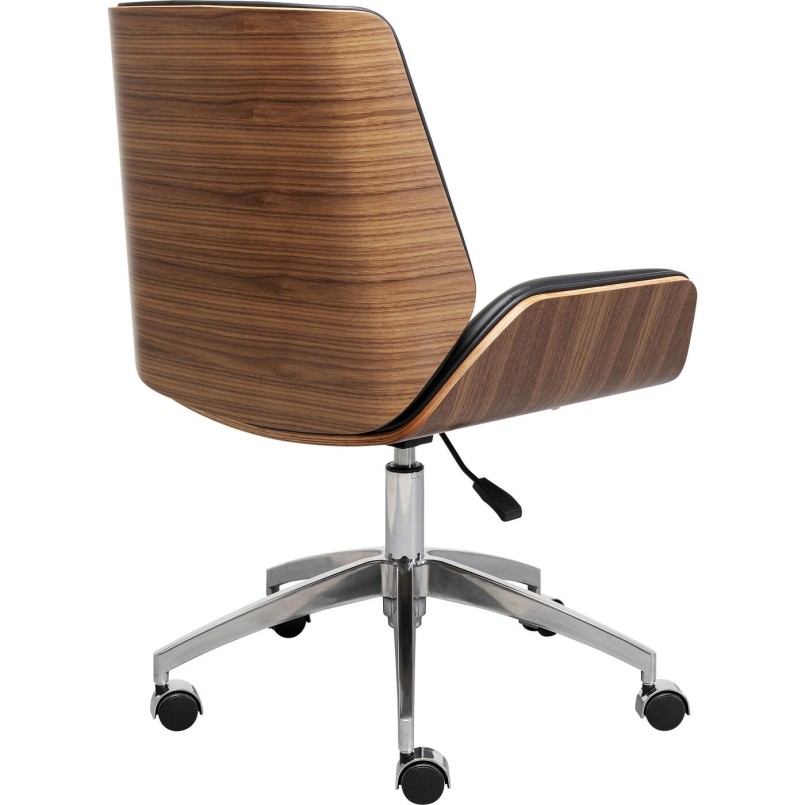 Black swivel office chair with wheels - Rouven - Kare Design