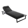 Charcoal grey sunlounger with castors and shelf - Barcelona - Gescova