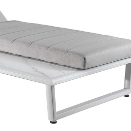 Charcoal grey sunlounger with castors and shelf - Barcelona - Gescova
