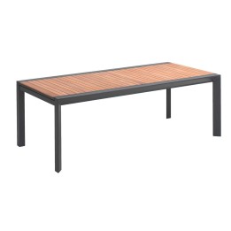 Gray aluminum and teak extensible table - Porto - Gescova