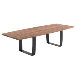 Table de jardin en acier et teck recyclé - Fanny - Gescova