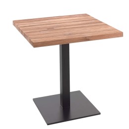 Table carrée d'extérieur en acier et teck - Lucie - Gescova
