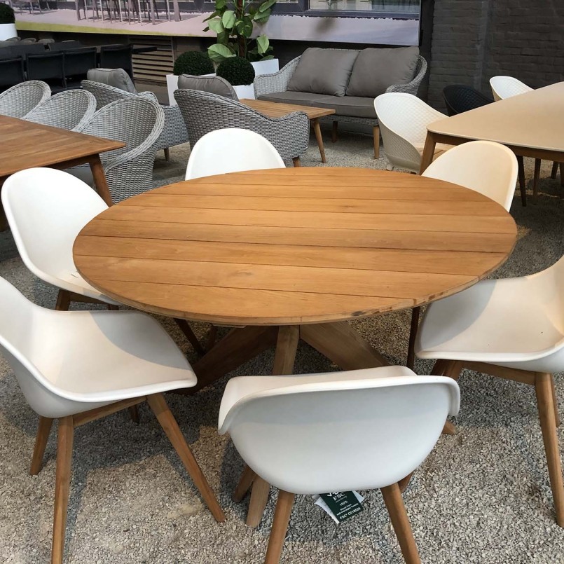 Table de jardin ronde en bois - Java - Gescova