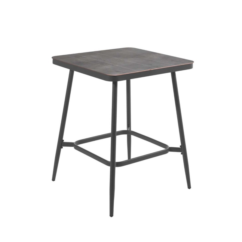 Charcoal grey square garden table - Basel - Gescova