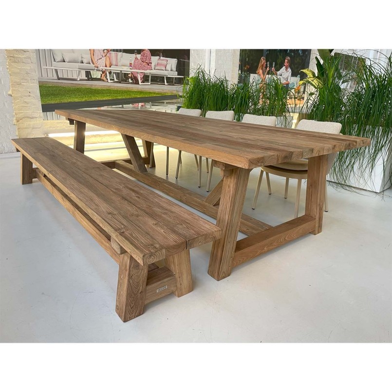 Garden bench in reclaimed teak - Cottage - Gescova