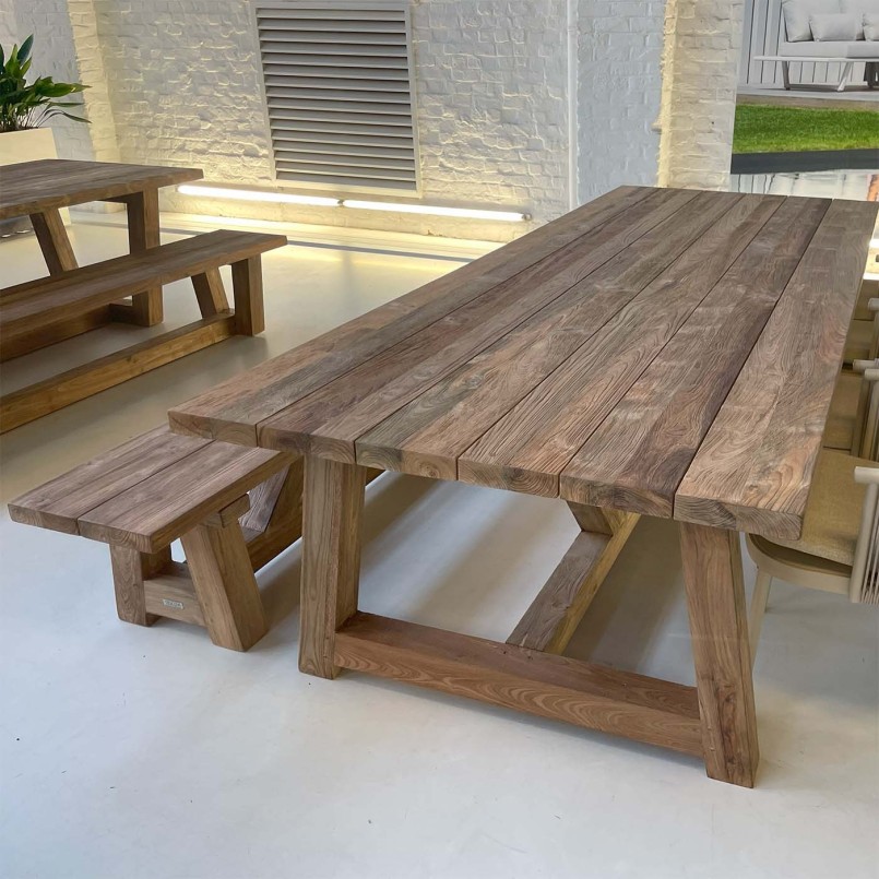 Garden bench in reclaimed teak - Cottage - Gescova