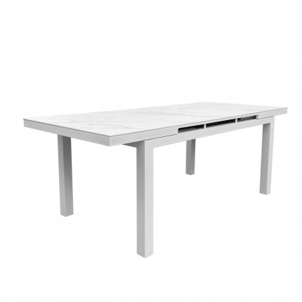 Table de jardin à rallonge Coppi blanche 280x100cm Gescova
