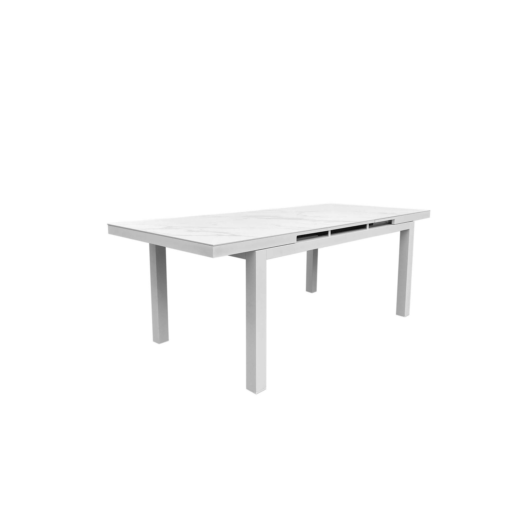 Table de jardin à rallonge Coppi blanche 280x100cm Gescova