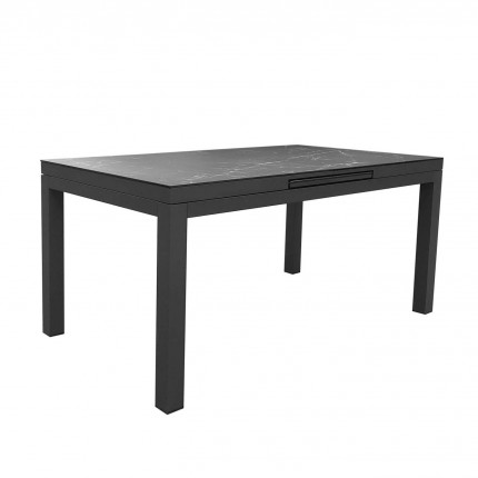 Table de jardin à rallonge Coppi noire 280x100cm Gescova