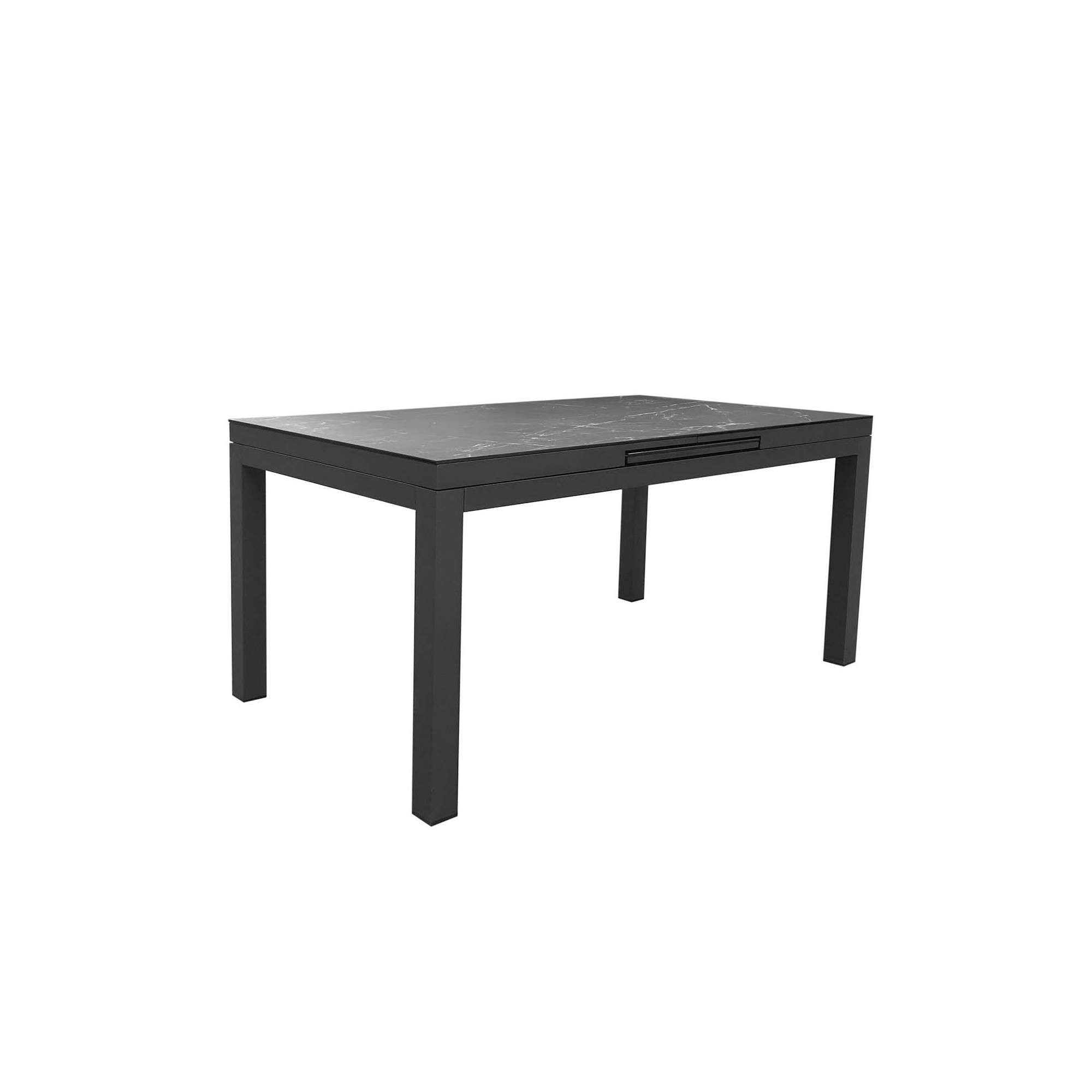 Table de jardin à rallonge Coppi noire 280x100cm Gescova