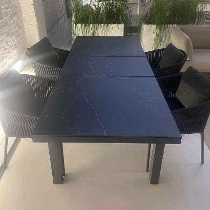 Table de jardin à rallonge Coppi noire 280x100cm Gescova