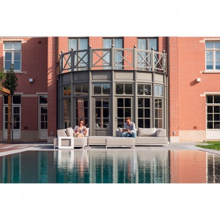 Outdoor corner sofa Avenatti right grey and white Gescova