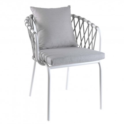 Chaise de jardin avec accoudoirs Eden blanche Gescova