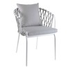 Chaise de jardin avec accoudoirs blanche et gris clair - Eden - Gescova