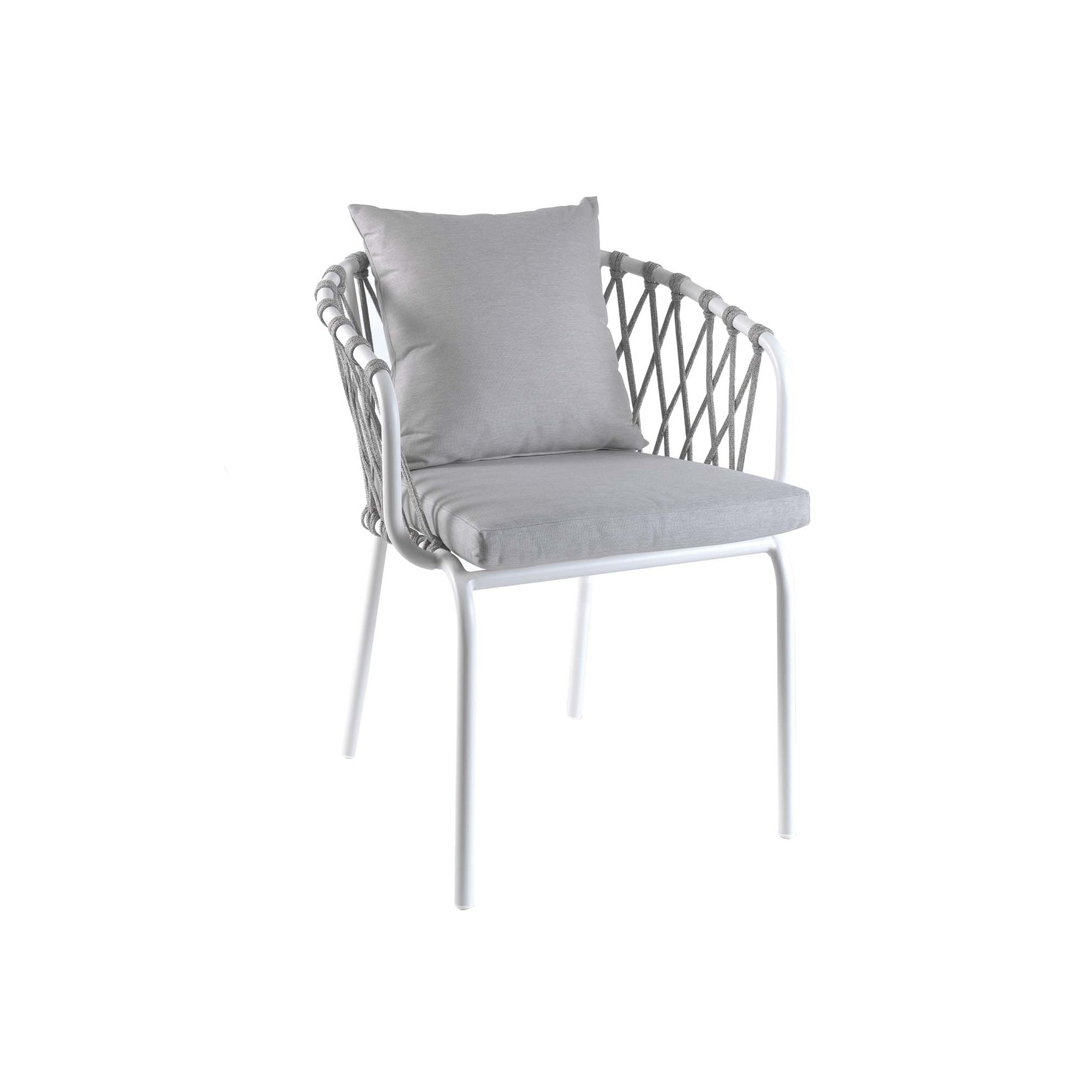 Chaise de jardin avec accoudoirs Eden blanche Gescova