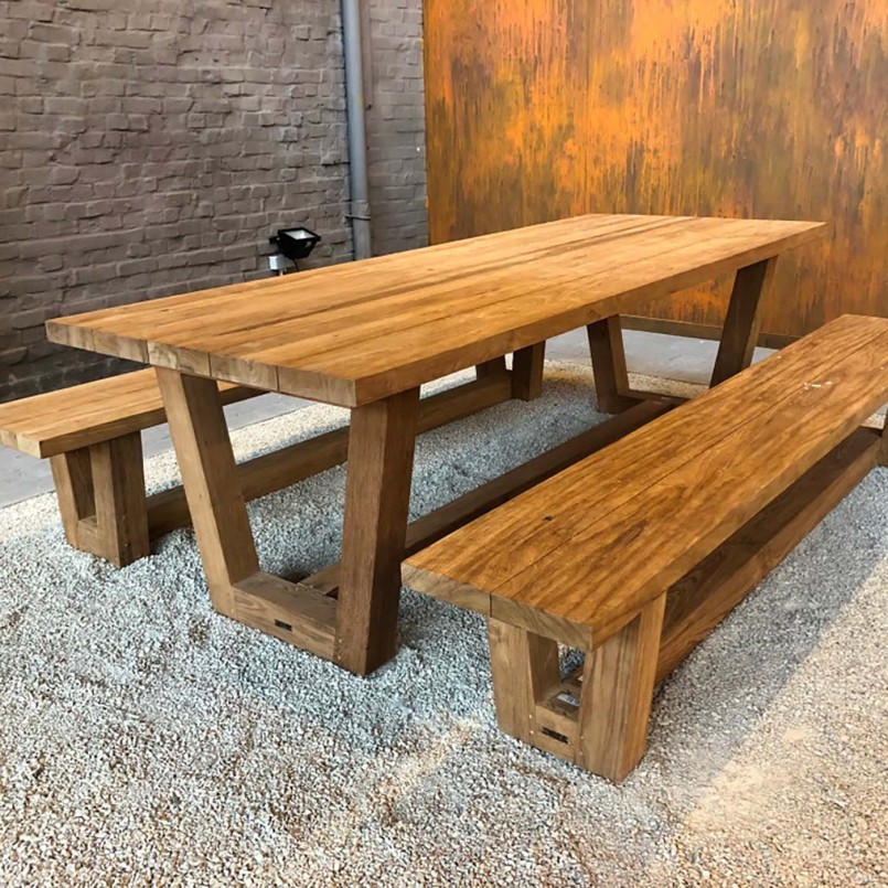 Garden table in reclaimed teak - Dundee - Gescova