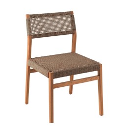 Teak and brown rope garden chair - Luna - Gescova