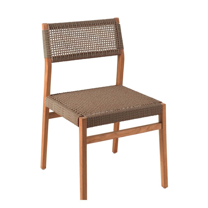 Chaise de jardin en teck et corde brune - Luna - Gescova