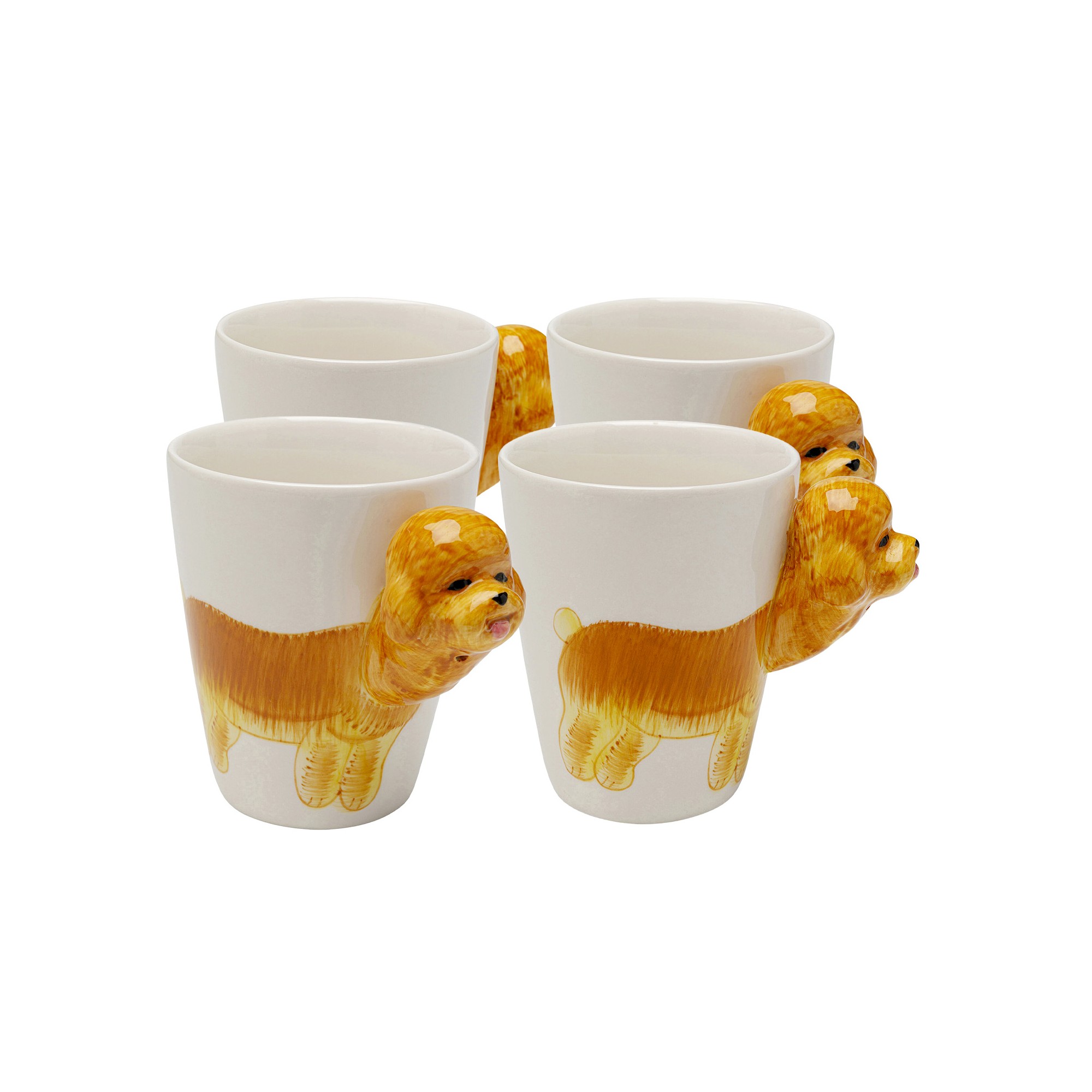 Mugs caniche set de 4 Kare Design