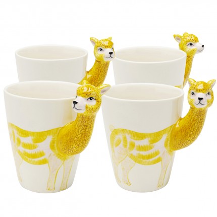 Mugs lama jaune set de 4 Kare Design
