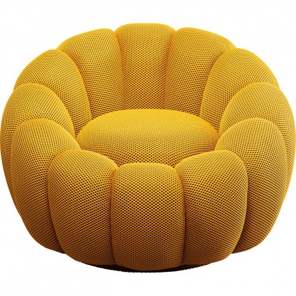 Swivel Armchair Peppo Bloom yellow Kare Design