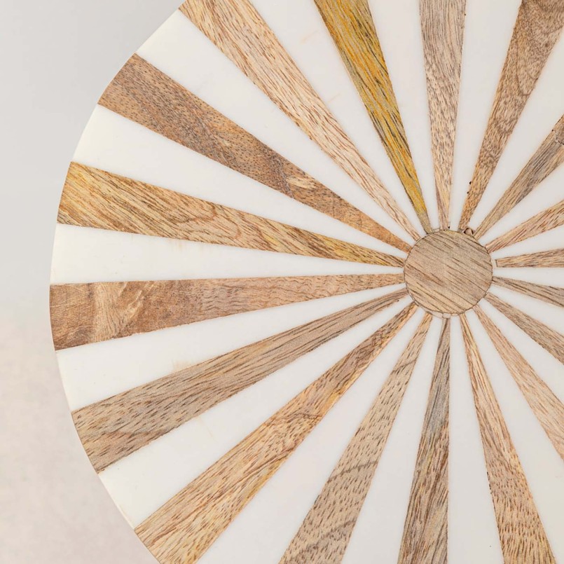 Table d'appoint ronde blanche et dorée - Domero Cirque - Kare Design