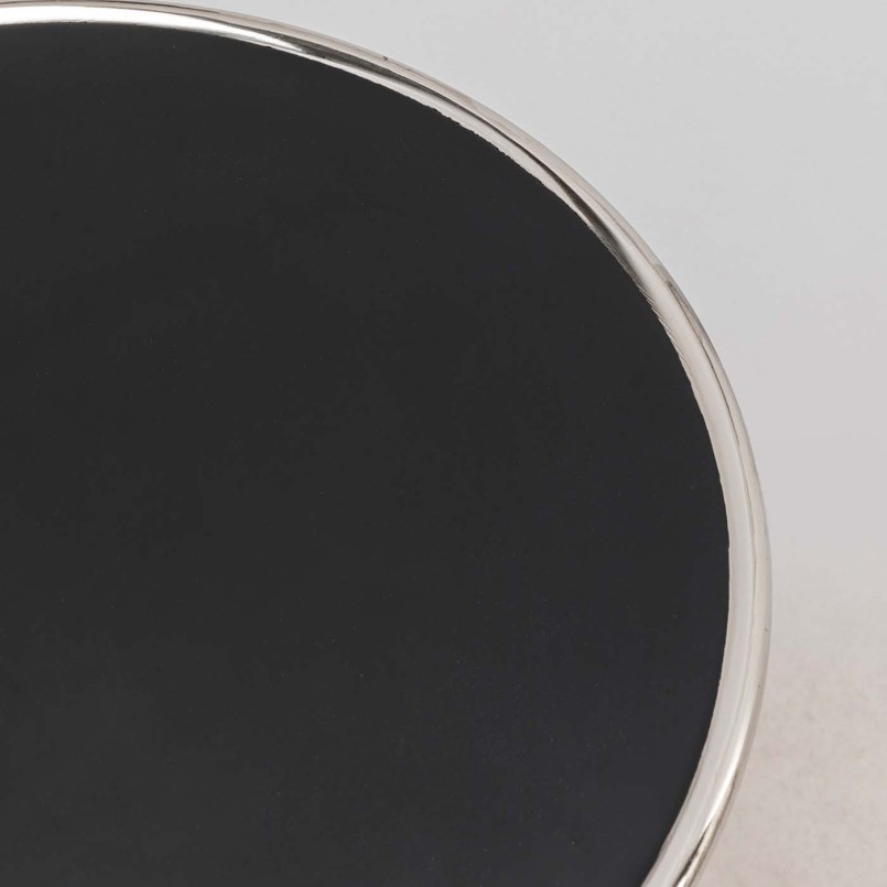 Silver and black aluminum side table - Spacey - Kare Design